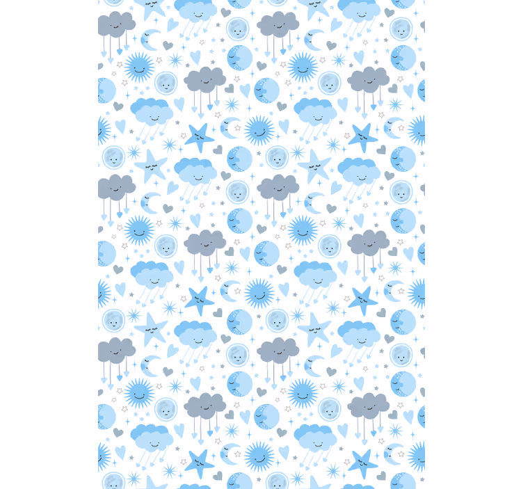 Rollo Fenster Wolken blaues sternenmuster - TenStickers