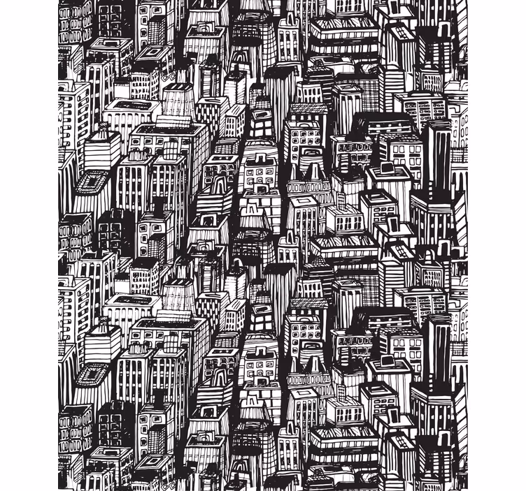 Rollo Fenster Weltkarte Überblick über die skyline der stadt - TenStickers