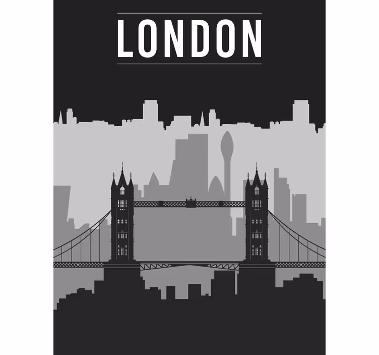 Rollo mit Zeichnungen Schwarz-graue skyline von london - TenStickers
