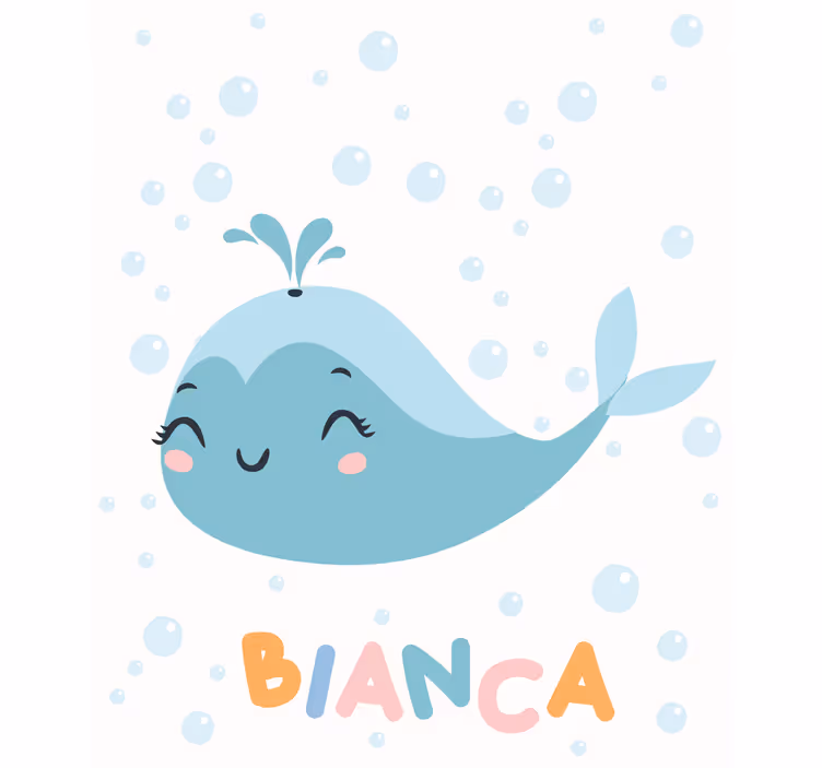 Namens glücklicher Wal Rollo Kinderzimmer - TenStickers