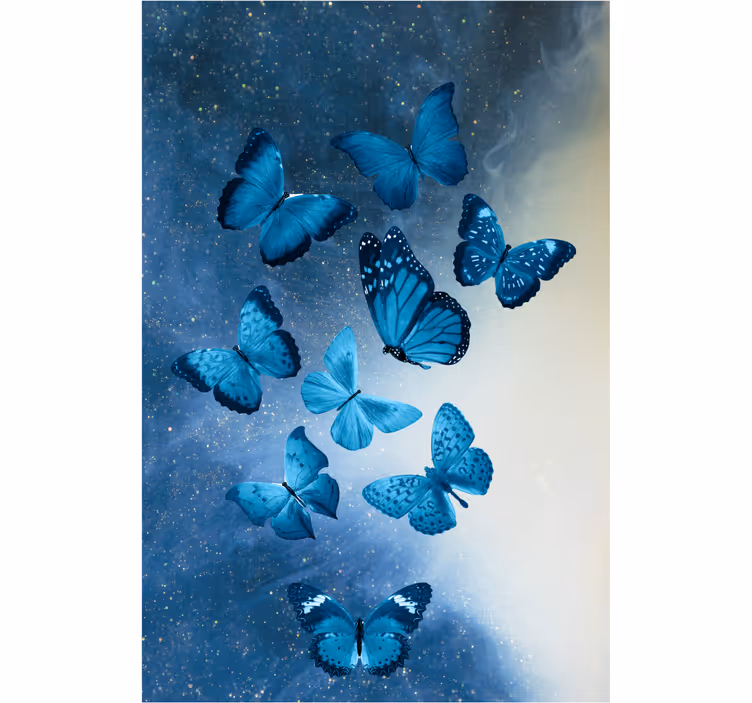 Rollo Fenster Schmetterlinge blaues flugmotiv - TenStickers