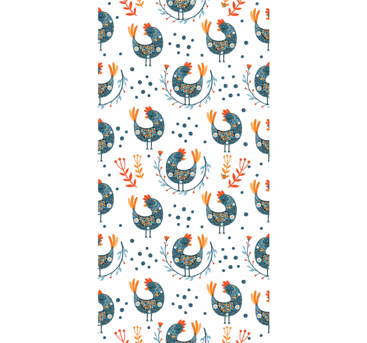 Rollo Fenster Tiere blaues gefiedertes huhn - TenStickers