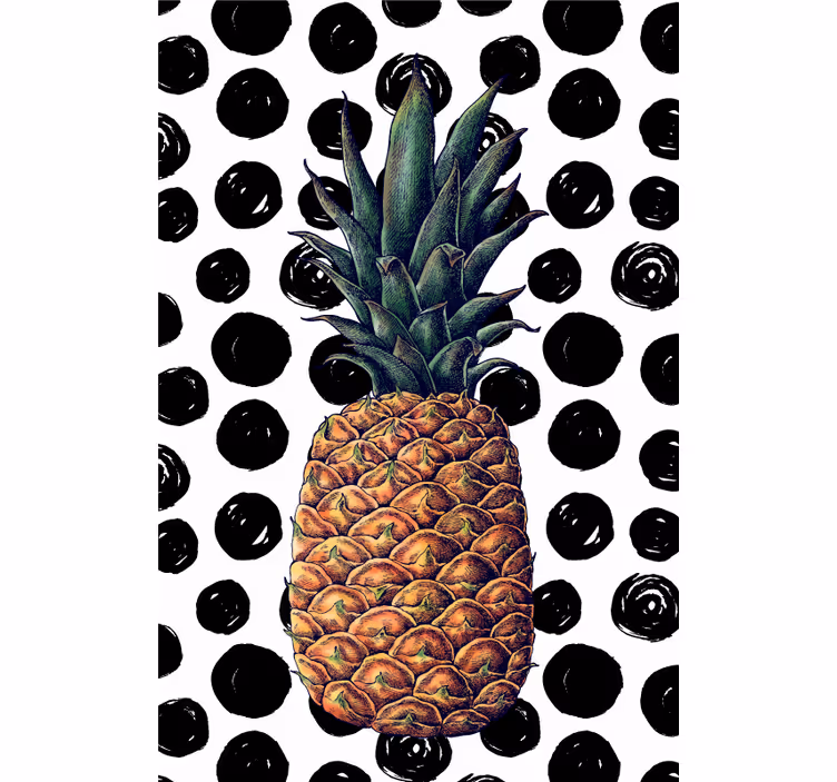 Rollo Fenster Obst ananas mit punkten - TenStickers