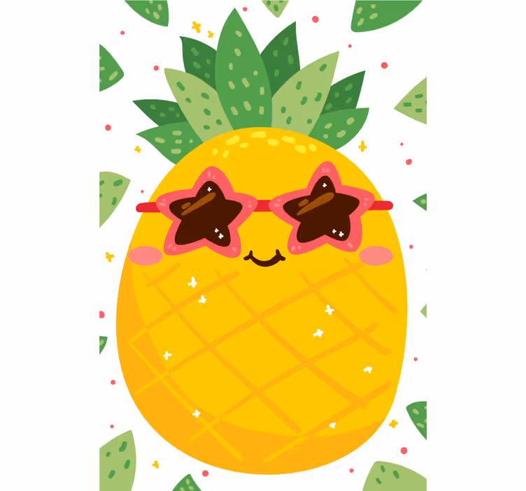 Küchenfenster Rollo Ananas mit Sonnenbrille - TenStickers