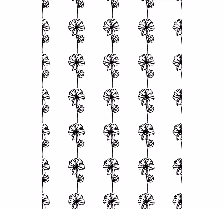 Rollo fenster blumen schwarze vertikale blumen - TenStickers