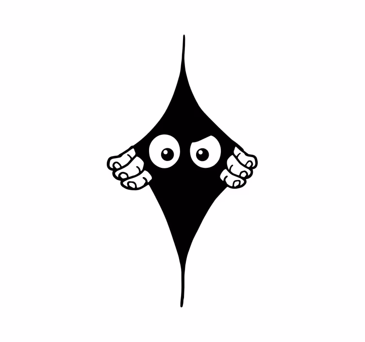 Rollo Fenster Jugendzimmer lustige spähende Augen einfarbig - TenStickers