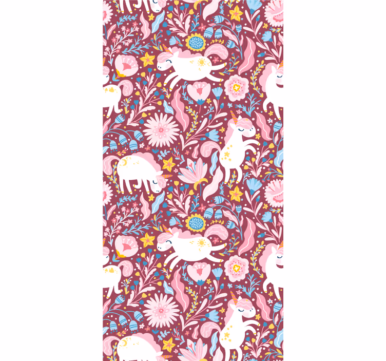 Rollo fenster originell mit bunten einhornmustern - TenStickers
