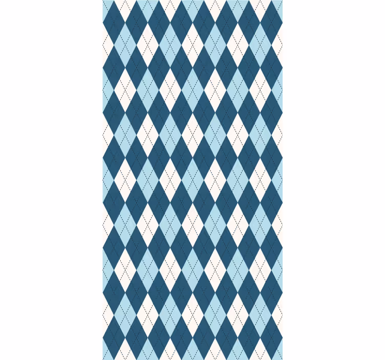 Fenster Rollo modern blaues rautenmuster - TenStickers