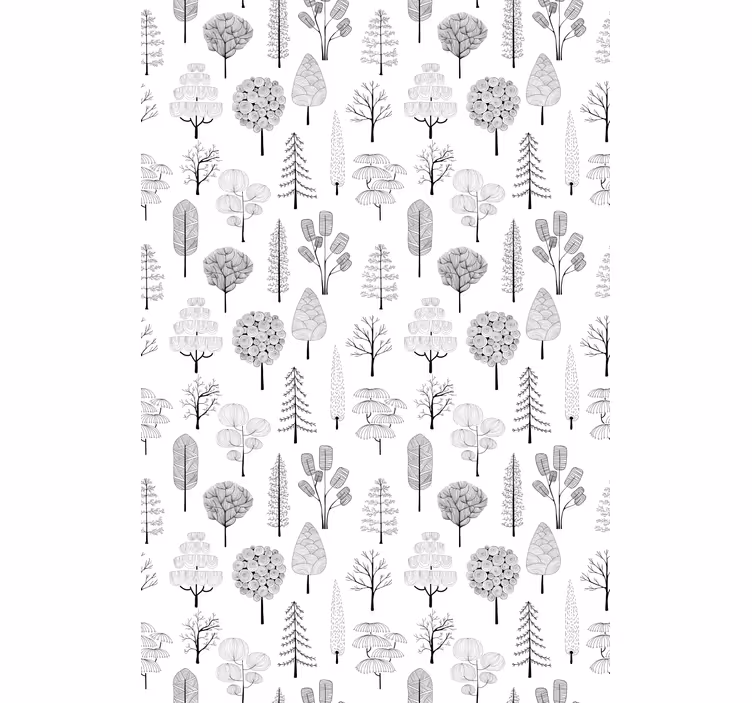Rollo Fenster Skandinavisch graue minimalistische bäume - TenStickers