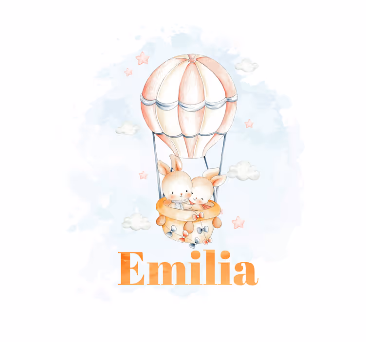Pastell-Hasen und Ballon Rollo Kinderzimmer - TenStickers
