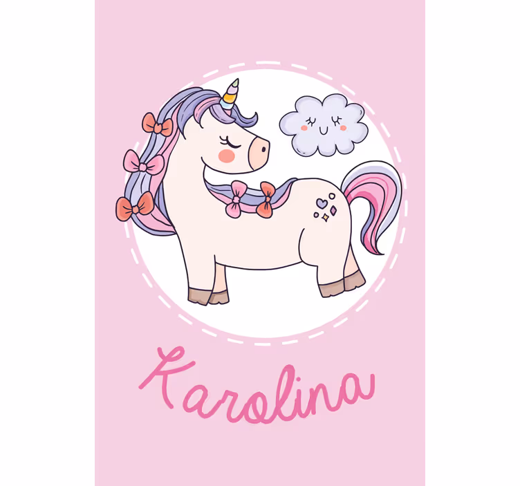 Rosa Namens-Einhorn Rollo Kinderzimmer - TenStickers