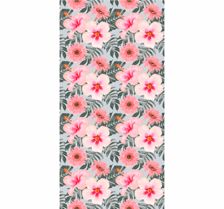 Rollo Wohnzimmer hibiskus und blumen - TenStickers