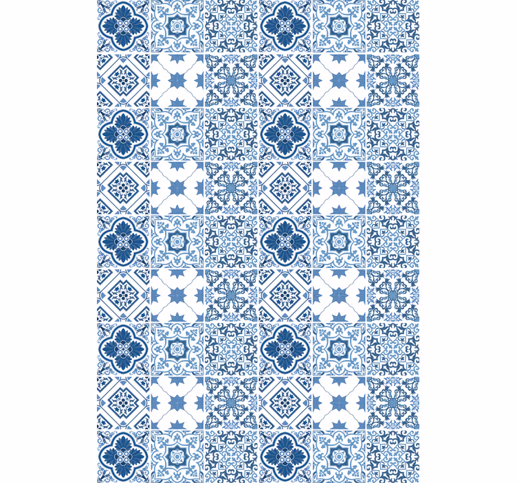Rollo fenster badezimmer mit filigranen blauen mustern - TenStickers