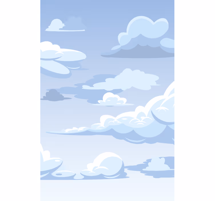 Rollo Fenster Wolken blaues zeichenmotiv - TenStickers