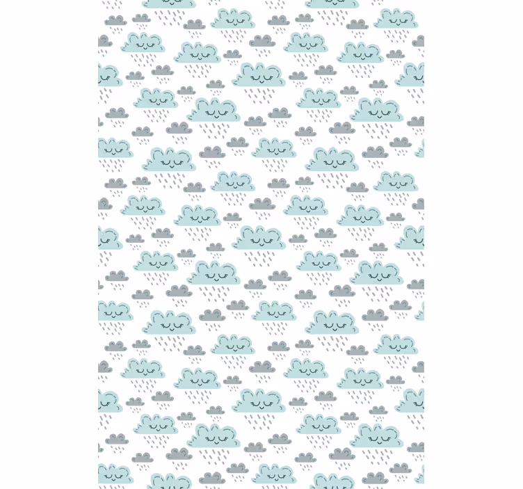 Rollo fenster wolken blaues regenmuster - TenStickers