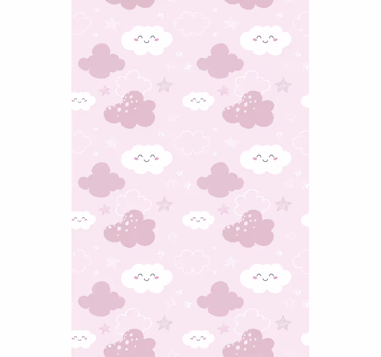 Fröhliche rosa Wolken Rollo Kinderzimmer - TenStickers