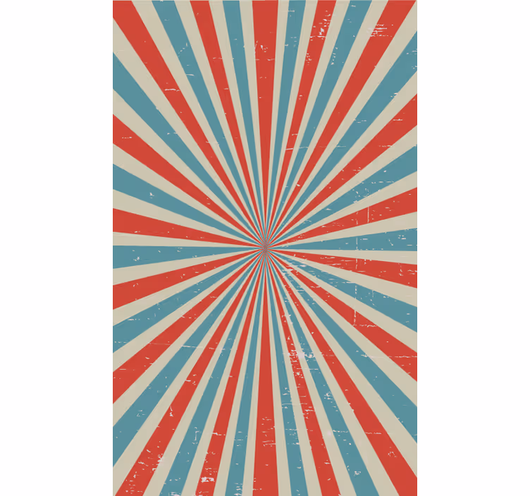 Rollo Fenster Jugendzimmer Retro Muster blau rot - TenStickers
