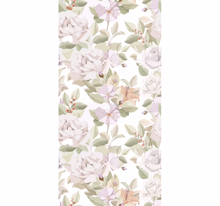 Fenster Rollo Elegant beiges blumenmotiv - TenStickers