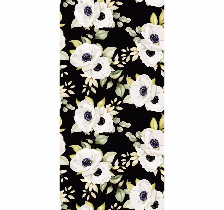 Rollo Fenster Blumen elegante weiße blüten - TenStickers