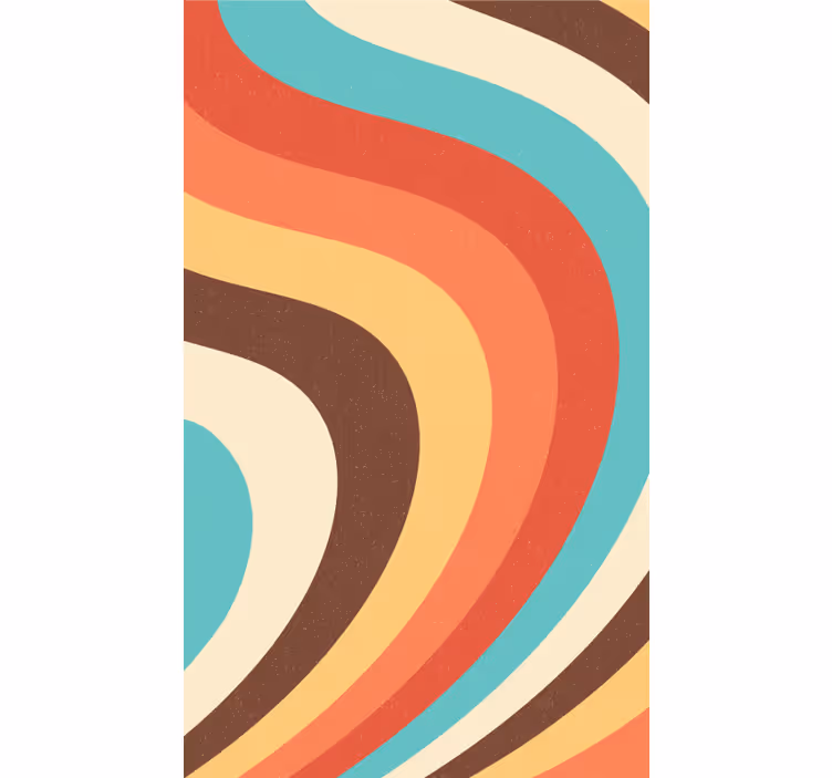 Rollo Fenster Vintagedesign geschwungene retrowellen - TenStickers