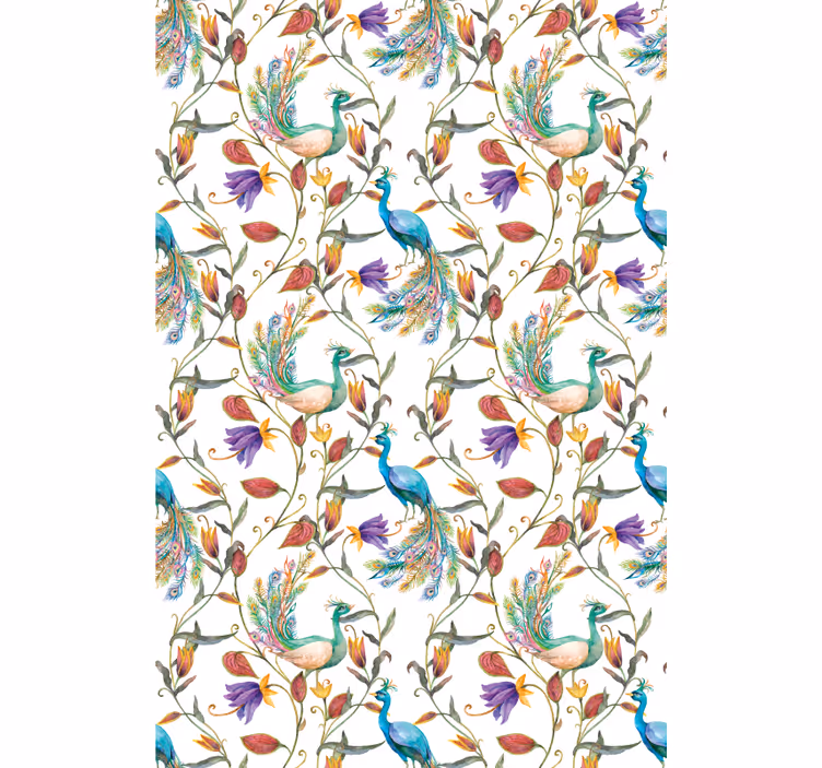 Rollo fenster blumen und pflanzen eleganter pfau floral - TenStickers