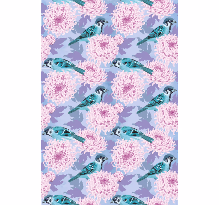 Rollo fenster blumen und pflanzen vögel zwischen blüten - TenStickers