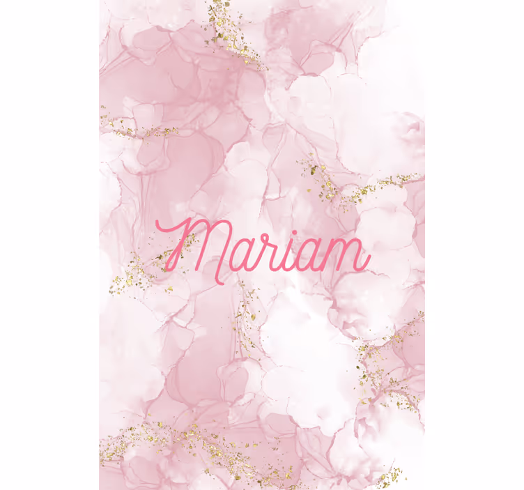 Fenster rollo elegant in pinkem marmor mit namen - TenStickers