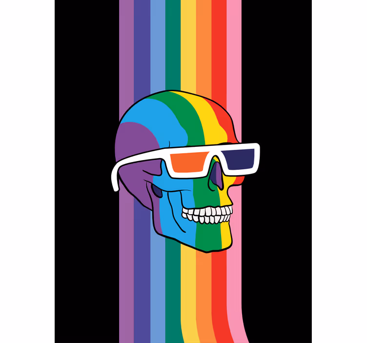 Rollo Fenster Gamer regenbogen-totenkopf-sonnenbrille - TenStickers
