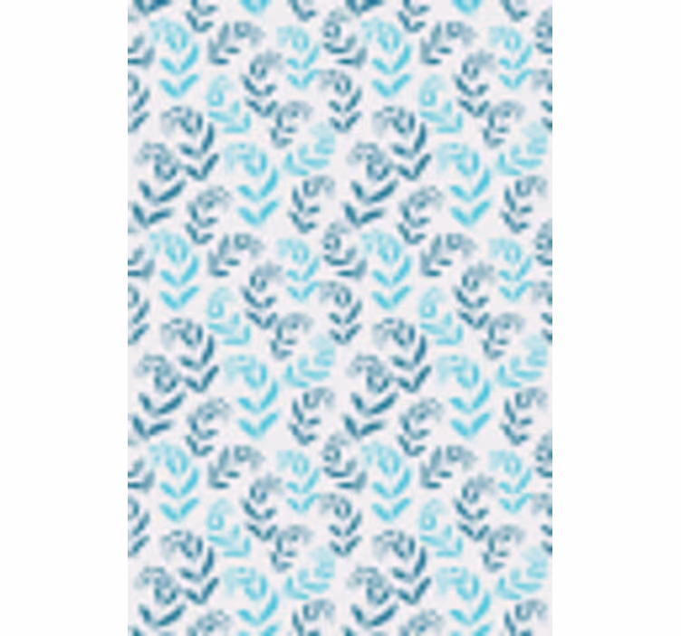 Rollo fenster blumen und pflanzen mit blauem blattmuster - TenStickers