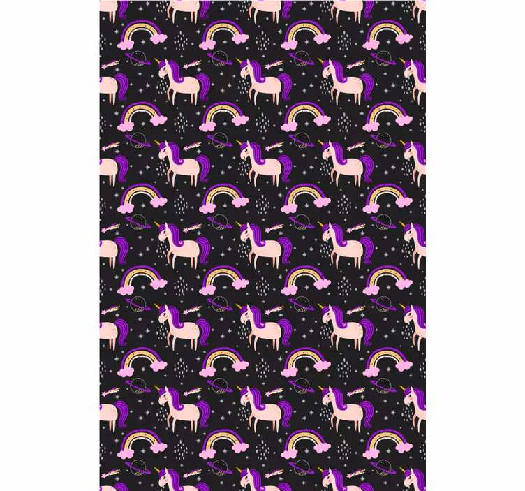 Rollo fenster kinderzimmer einhorn und bögen rosa - TenStickers