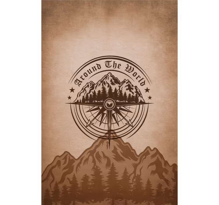 Rollo Wohnzimmer bergkompass-design - TenStickers