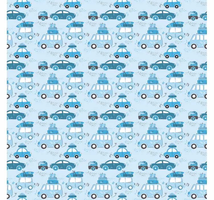 Rollo Fenster Kinderzimmer blaues automuster - TenStickers