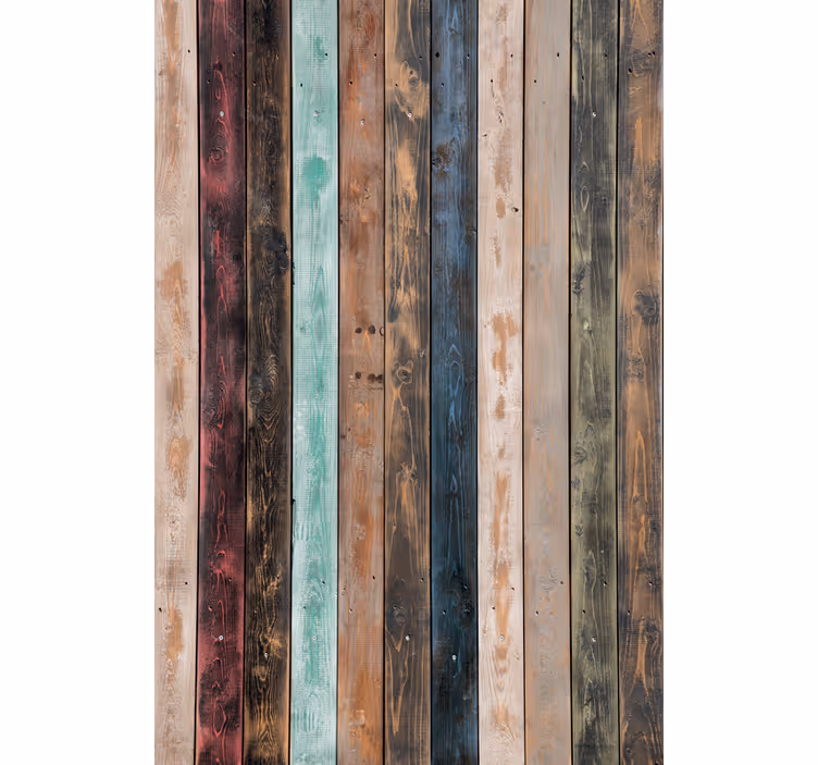 Rollo Fenster Muster bunte rustikale holzbohlen - TenStickers