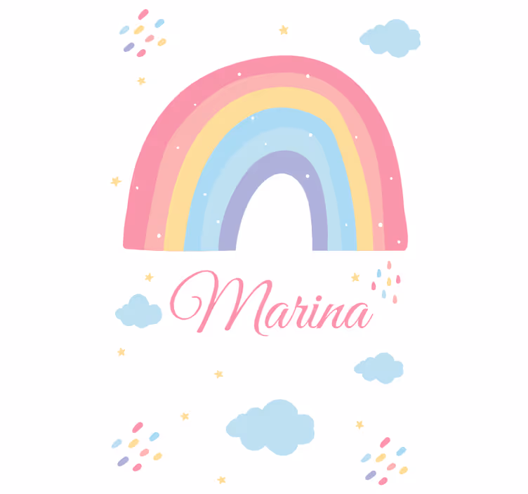 Pastell-Regenbogen und Wolke Rollo Kinderzimmer - TenStickers
