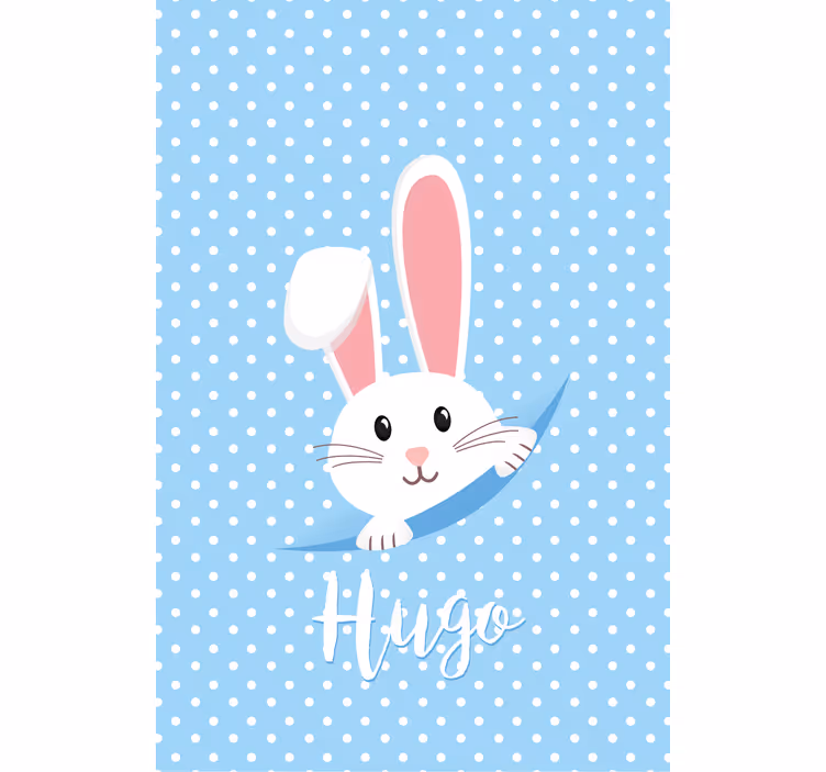 Rollo Fenster Baby weißer hase mit namen - TenStickers
