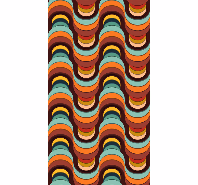 Rollo Fenster Vintagedesign retro-wellenmuster - TenStickers