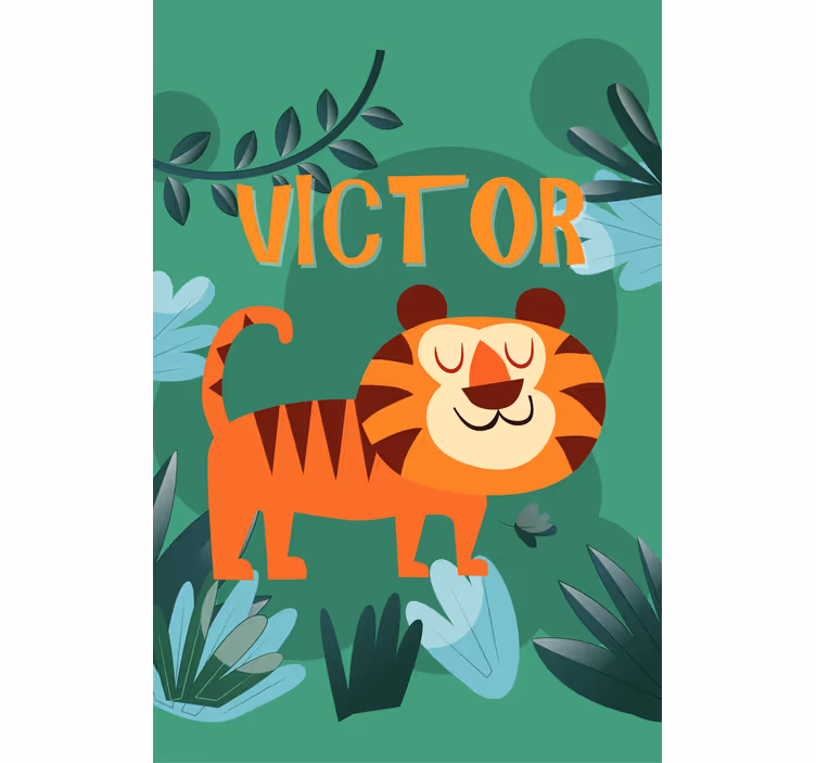 Rollo Fenster Kinderzimmer glücklicher tiger mit namen - TenStickers