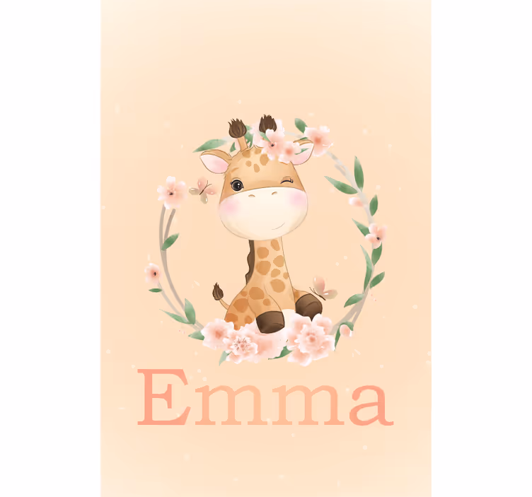 Babygiraffe „Name“ Rollo Kinderzimmer - TenStickers
