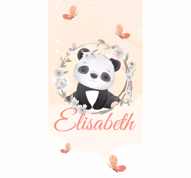 Rollo Fenster Kinderzimmer babypanda mit namen - TenStickers