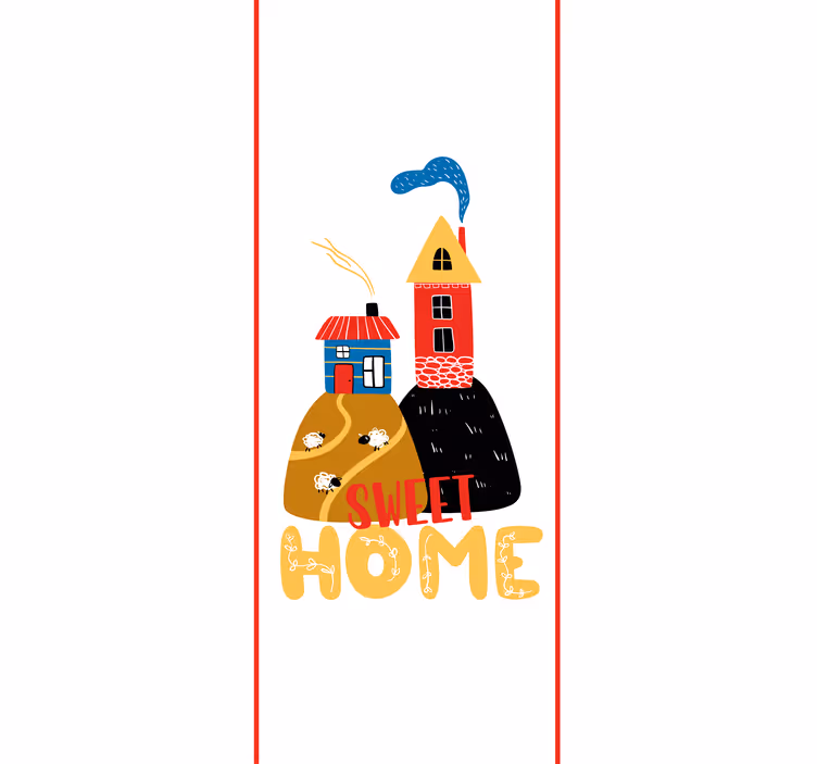 Rollo Fenster Sprüche charmante hausillustration - TenStickers