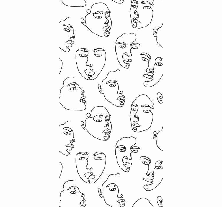 Rollo fenster originell mit umrisskunst gesichtern - TenStickers