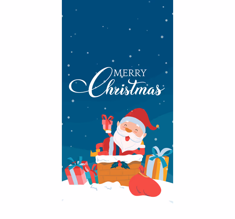 Rollo Fenster Originell weihnachtsmann umgeben - TenStickers