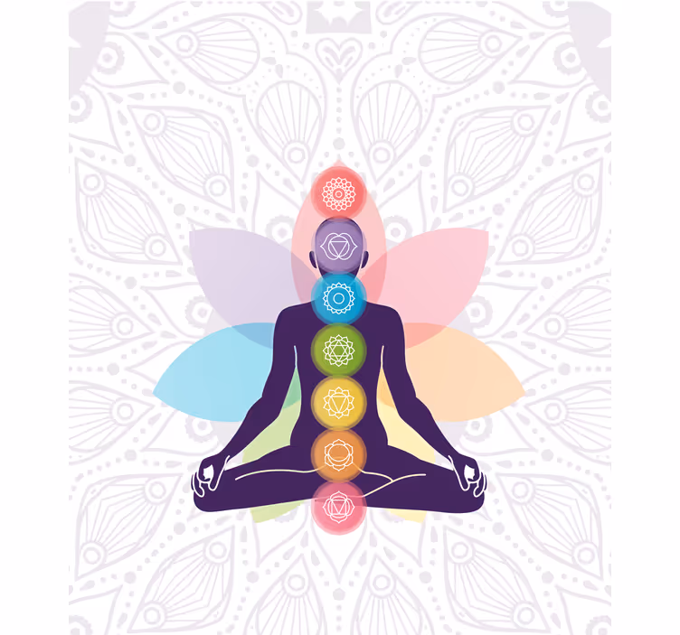 Rollo Fenster Zen meditierende figur mit chakren - TenStickers