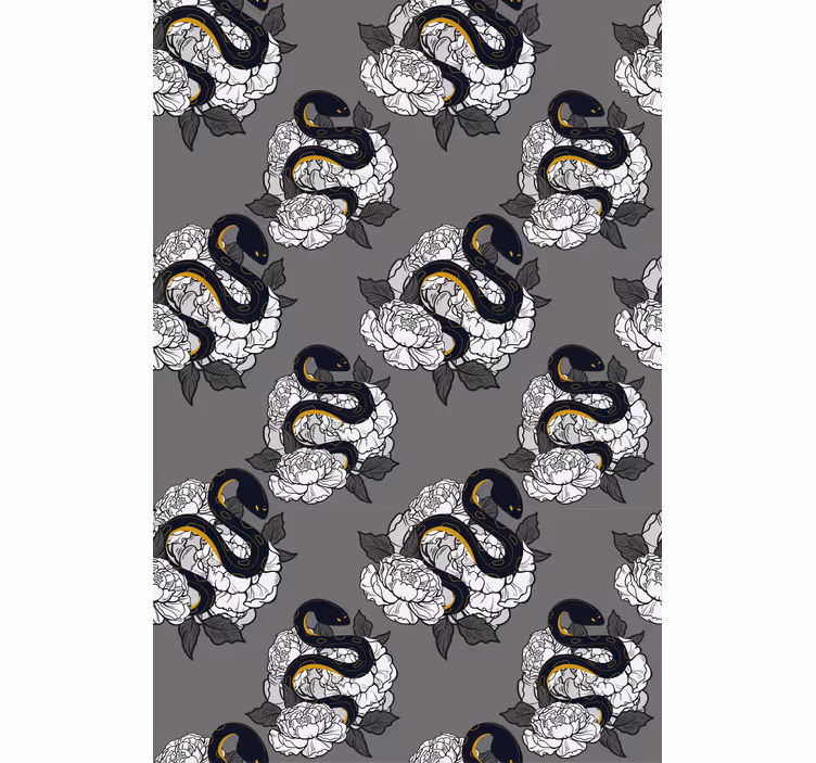 Rollo Fenster mit Tieren schlangen- und blumenmuster - TenStickers