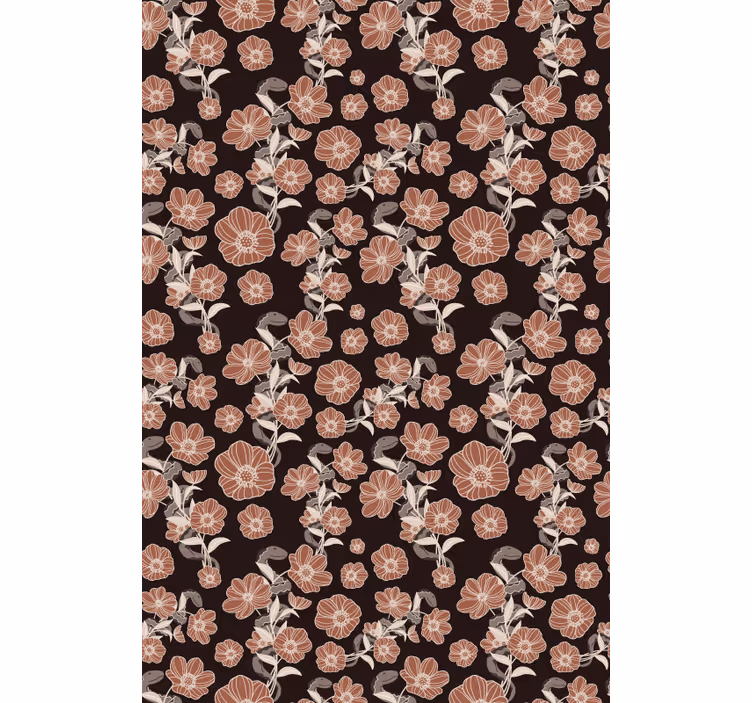 Rollo Fenster Blumen vintage dunkles muster - TenStickers