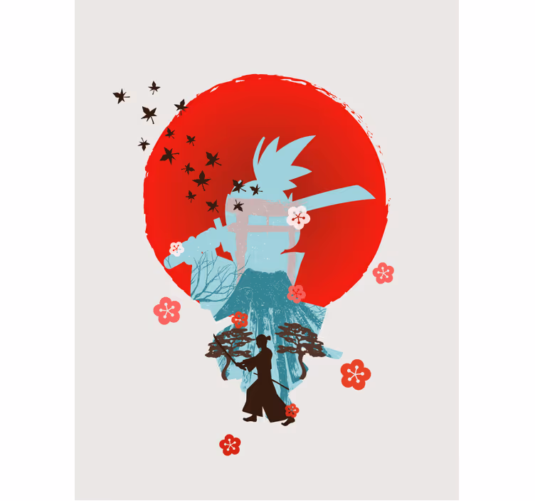 Fenster Rollo Superhelden samurai-silhouette - TenStickers
