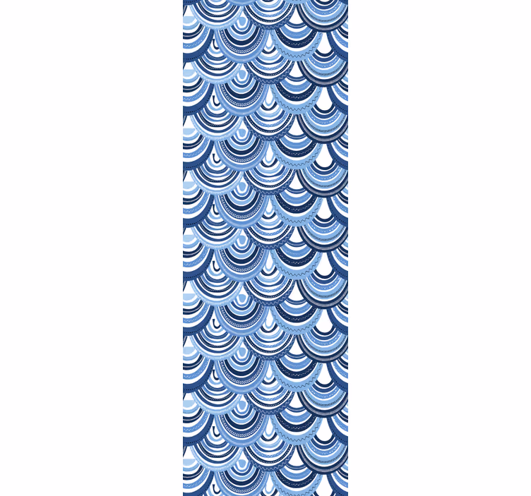 Rollo Fenster Muster blaue wellenmuster - TenStickers