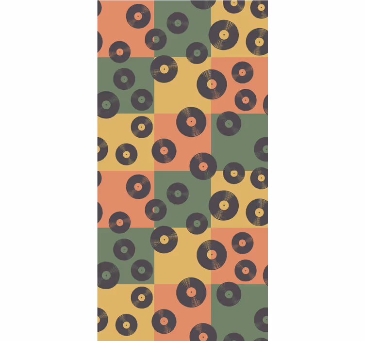 Rollo Fenster Vintagedesign retro-schallplatten - TenStickers