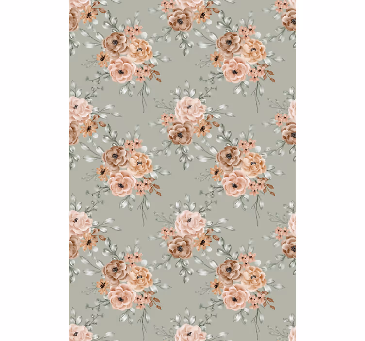 Rollo Fenster Blumen schönes beiges arrangement - TenStickers