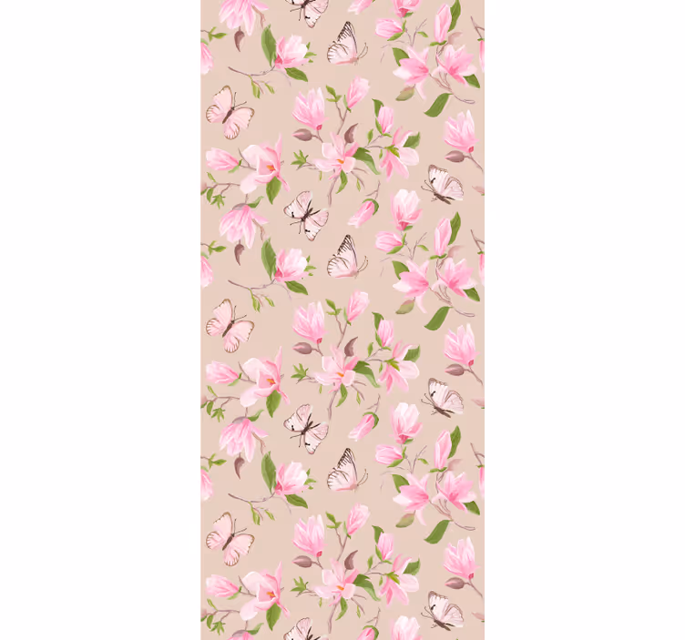 Rollo fenster blumen und pflanzen mit zarten schmetterlingen - TenStickers